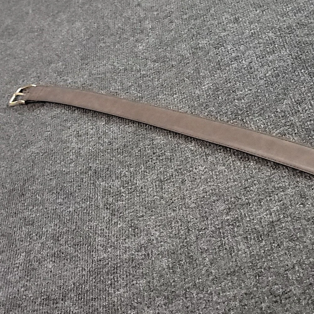 Brown Dress Belt Synthetic Crazy Horse Finish Leather‎ Lining Brass Buckle 38